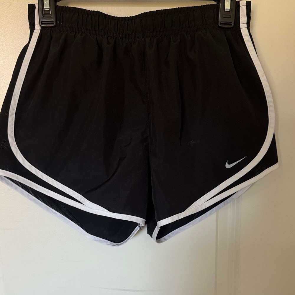 Nike Women's Black and White Athletic Shorts